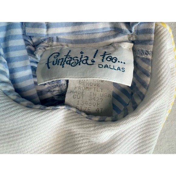 Funtasia! Too Dress Blue‎ White 4T Reversible Collar Bunny Flowers - Picture 10 of 12